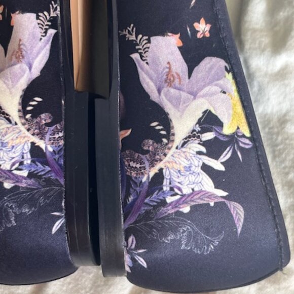 TED BAKER navy floral ballet flats size 39.5 Like NEW - Picture 1 of 12